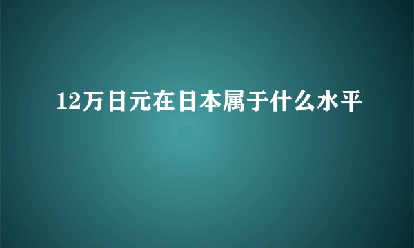 12万日元在日本属于什么水平