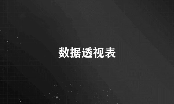 数据透视表