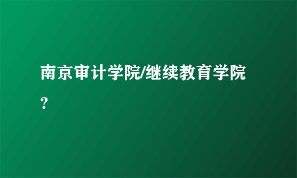 南京审计学院/继续教育学院？