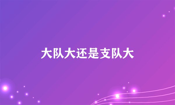 大队大还是支队大