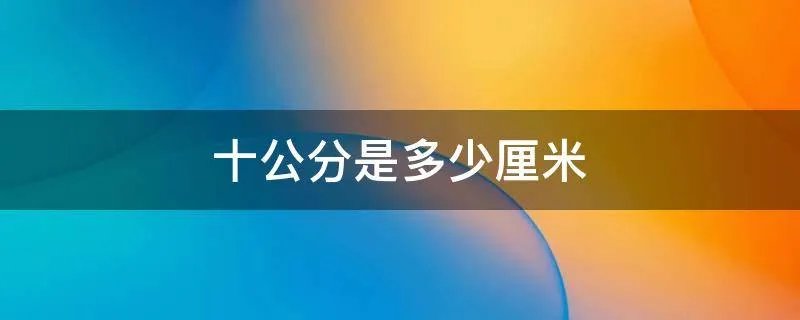 十公分是多少厘米