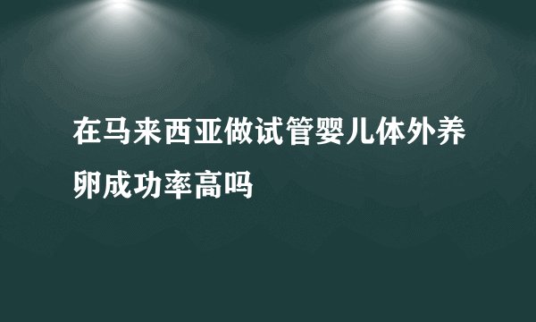 在马来西亚做试管婴儿体外养卵成功率高吗