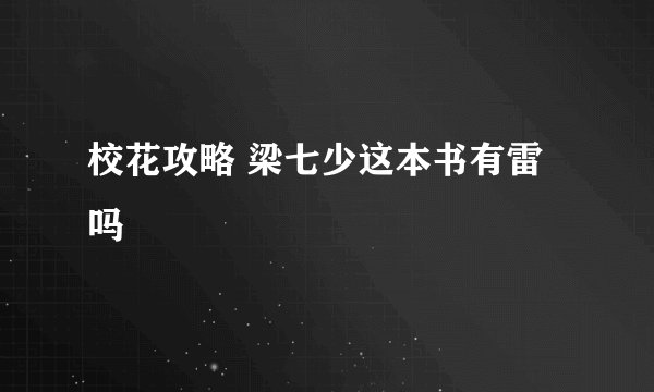 校花攻略 梁七少这本书有雷吗