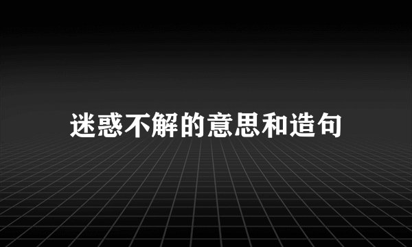 迷惑不解的意思和造句