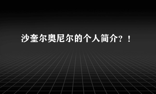 沙奎尔奥尼尔的个人简介？！