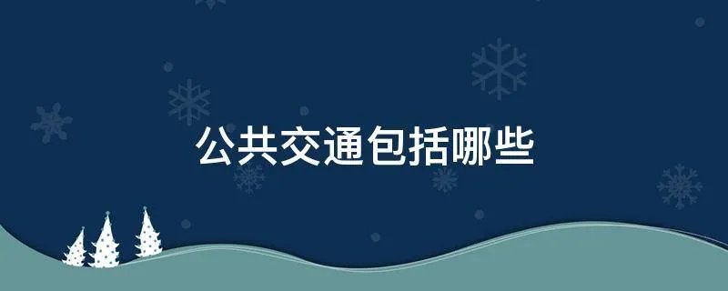 公共交通包括哪些