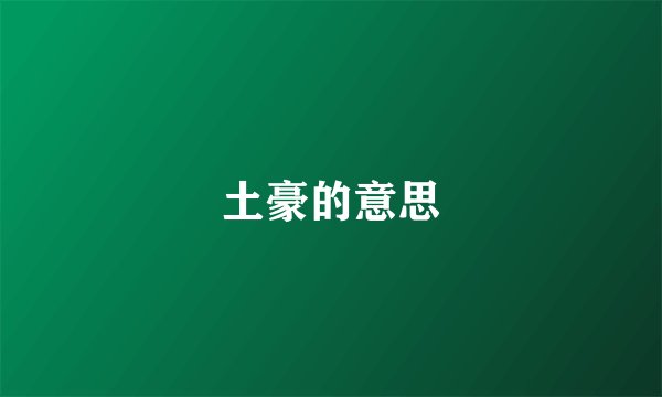 土豪的意思