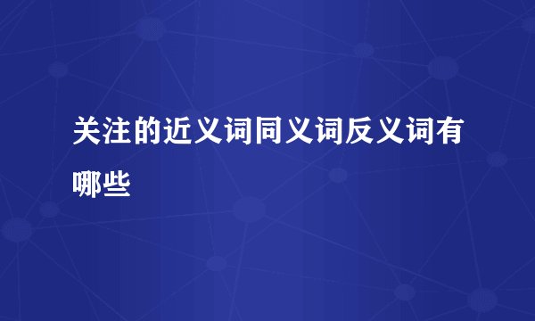 关注的近义词同义词反义词有哪些