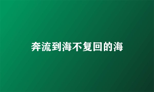 奔流到海不复回的海