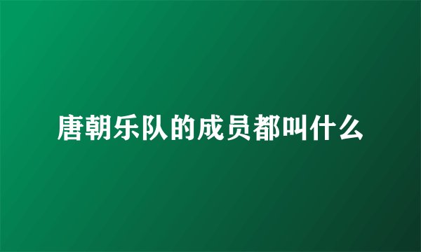 唐朝乐队的成员都叫什么