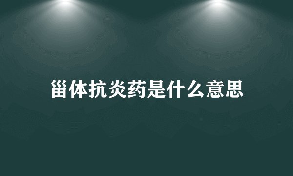 甾体抗炎药是什么意思