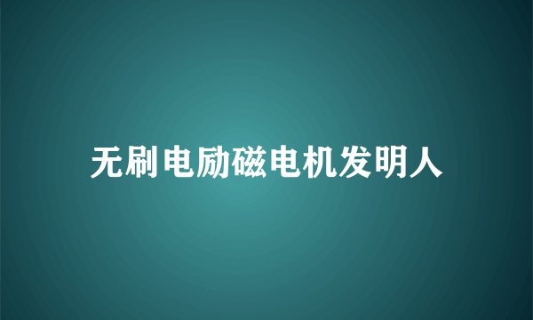 无刷电励磁电机发明人