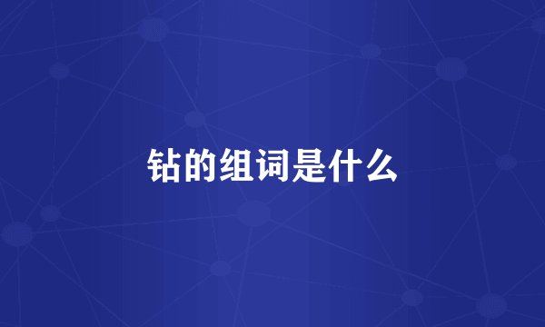 钻的组词是什么