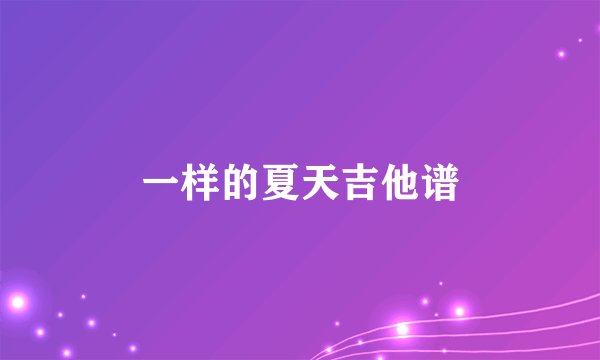 一样的夏天吉他谱