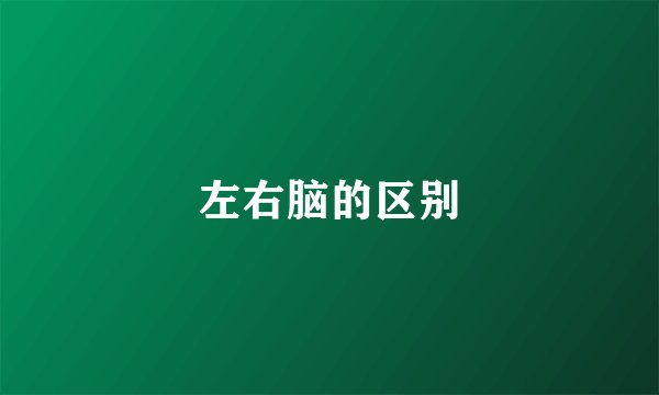左右脑的区别