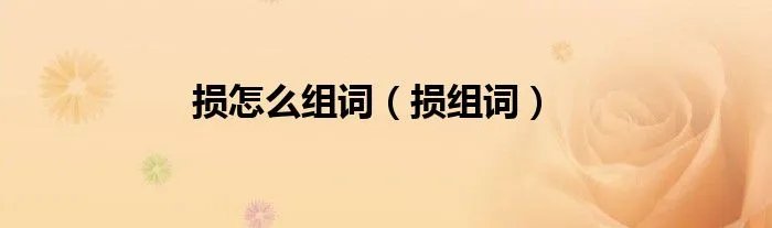 损怎么组词（损组词）