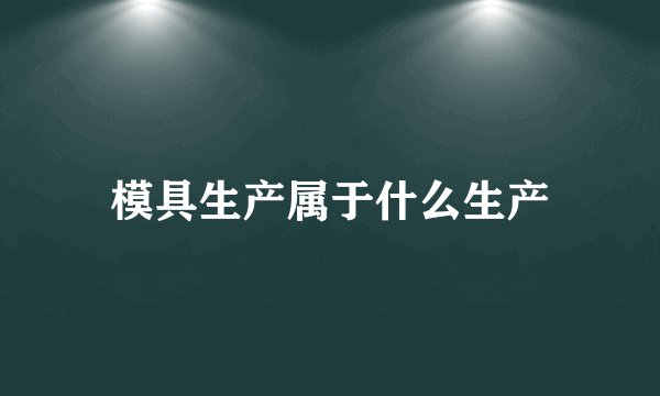 模具生产属于什么生产
