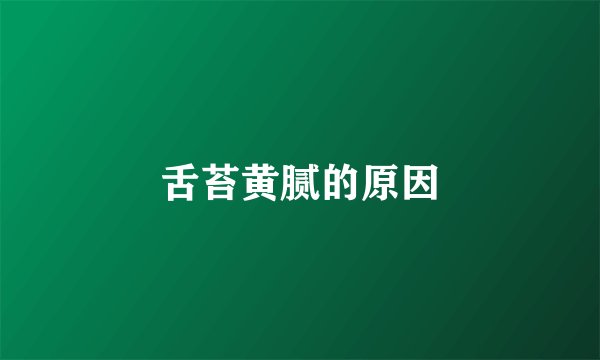 舌苔黄腻的原因