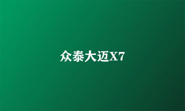 众泰大迈X7