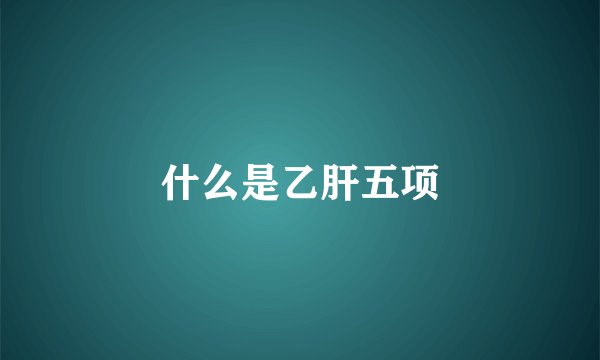 什么是乙肝五项