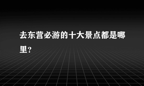 去东营必游的十大景点都是哪里？