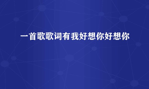 一首歌歌词有我好想你好想你