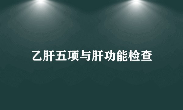 乙肝五项与肝功能检查