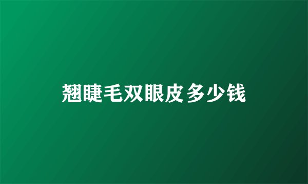 翘睫毛双眼皮多少钱