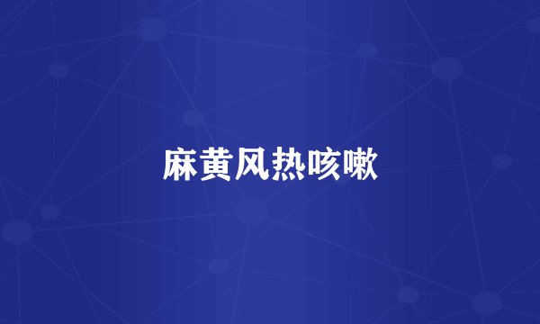 麻黄风热咳嗽