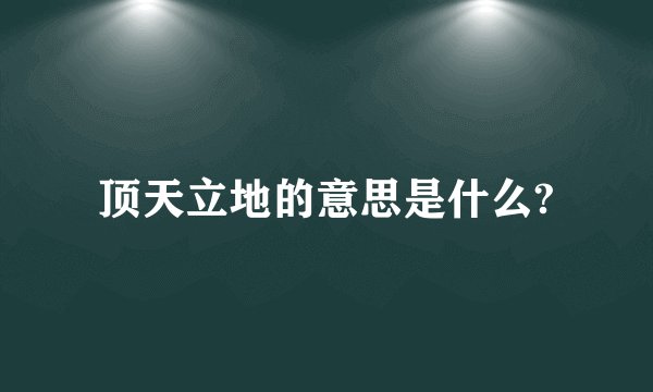 顶天立地的意思是什么?
