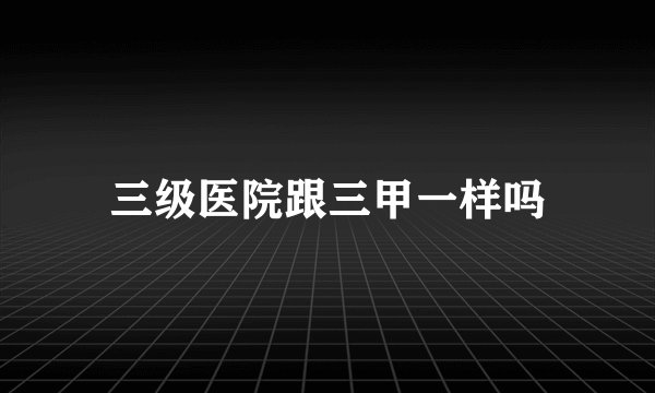 三级医院跟三甲一样吗