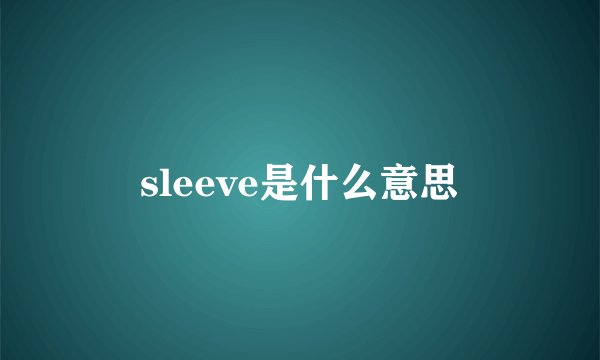sleeve是什么意思