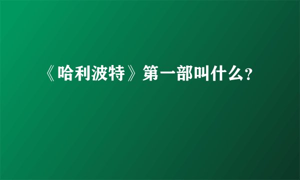 《哈利波特》第一部叫什么？