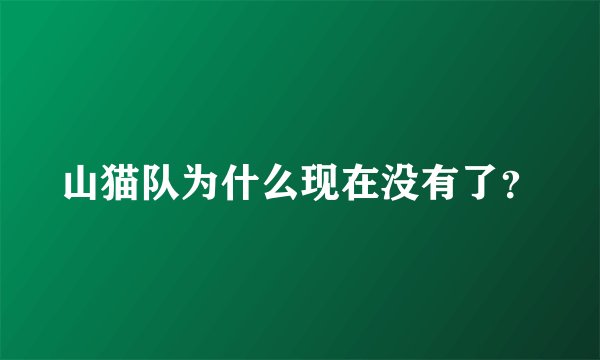 山猫队为什么现在没有了？
