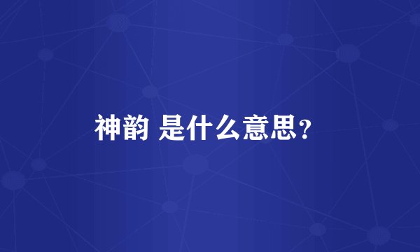神韵 是什么意思？