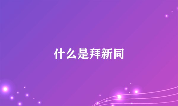 什么是拜新同