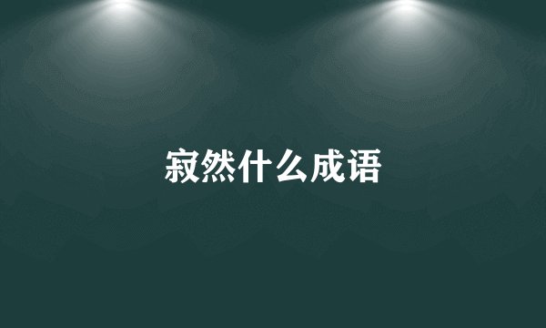 寂然什么成语