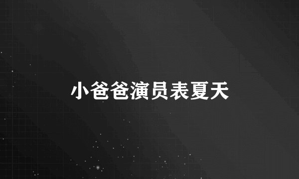 小爸爸演员表夏天