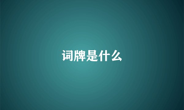 词牌是什么