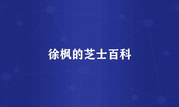 徐枫的芝士百科