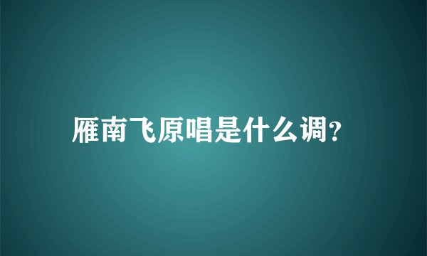 雁南飞原唱是什么调？