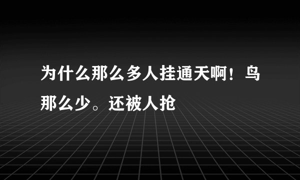 为什么那么多人挂通天啊！鸟那么少。还被人抢