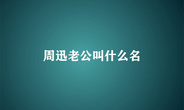周迅老公叫什么名