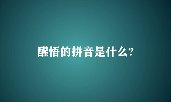 醒悟的拼音是什么?