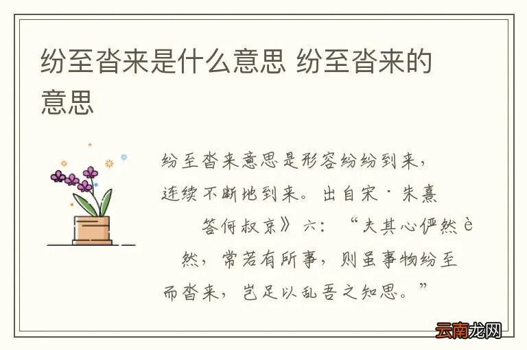 纷至沓来是什么意思 纷至沓来的意思