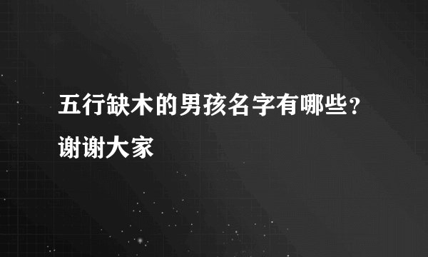 五行缺木的男孩名字有哪些?谢谢大家