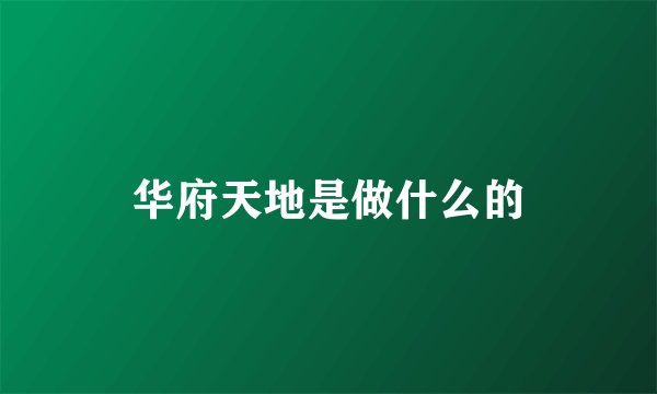 华府天地是做什么的