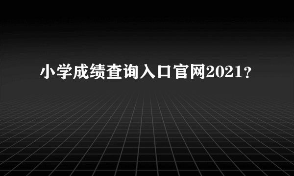 小学成绩查询入口官网2021？