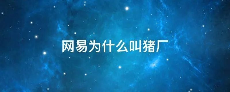 网易为什么叫猪厂