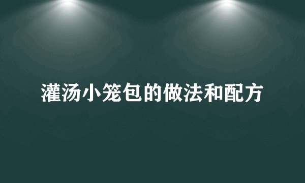 灌汤小笼包的做法和配方